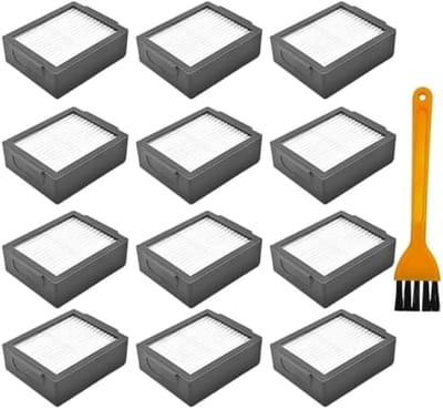 PromoHome 12 stuks vervangingsfilters voor iRobot Roomba i7 i3 i2 i1 i4 i6, luchtfilter, HEPA-reserveaccessoires voor iRobot Roomba met reinigingsborstel .