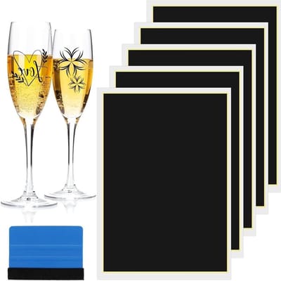 Graveermateriaal voor glas voor harskeramiek, knutselbenodigdheden, 5 stuks graveermarkeerpapier, eenvoudig te snijden, graveer-testfocuspapier