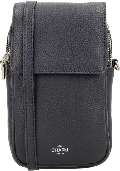 Charm London Washington Telefoontasje - Telefoon - Pasjes - Crossbody - Schoudertas - Leren Dames Tas - Blauw