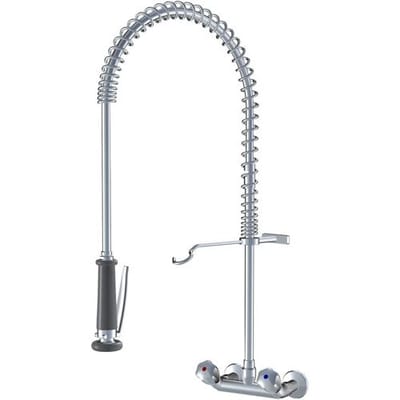 KWC Gastro two-handle wall-mounted sink mixer with dishwashing spray for professional kitchen K.24.42.70.000C78
