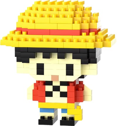 Monkey D. Luffy - One Piece - Nano Blocks - Bouwset – 203 Stukjes DIY Mini Bouwstenen - Blokken - Speelgoed - BRICKY