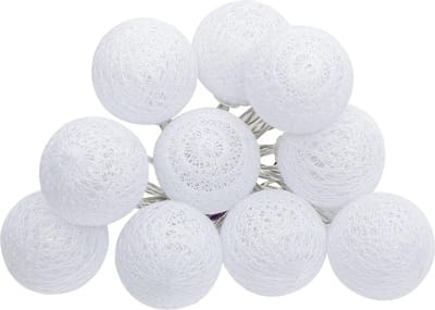 Atmosphera LED slinger 10 bollen - D6 cm - wit - 1,5 meter - Sfeerverlichting