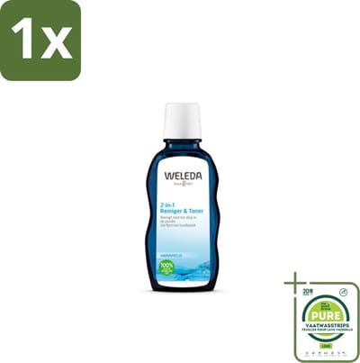 1 x WELEDA - Reiniger & Toner 2‑in‑1 - 100 ml - Reiniger - Toner - Gezichtsreiniger - 2-in-1 - Natuurlijke Reiniging