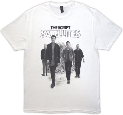 The Script - Satellites Photo Heren T-shirt - M - Wit