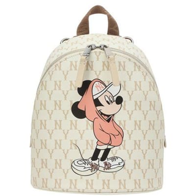 MLB X Disney Vintage Imprimé All Over Sac à Dos NY Yankees Sac à Dos Unisexe Beige Noir 32BGK1011 Los Angeles Dodgers Black