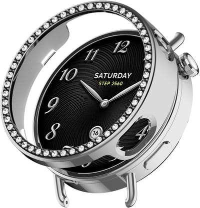 Strap-it Diamond Hard Case geschikt voor Xiaomi Watch S4 - 41mm - Stevige screen protector cover - Optimale bescherming voor je smartwatch - Zilver