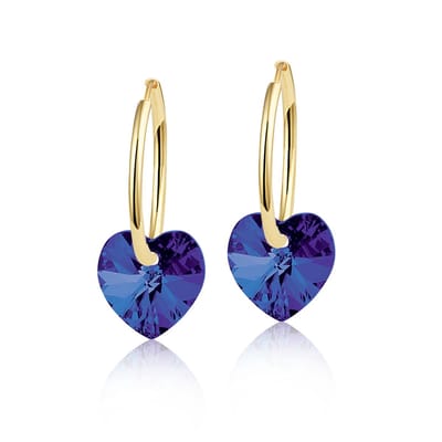 Montebello Oorbellen Claire HG82 - Swarovski Hart - 925 Zilver Verguld - Ø10mm - 20mm