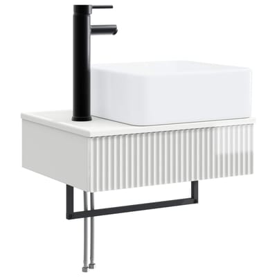 vidaXL - Wandgemonteerde - wastafel - Hoogglans - Wit - 50 - x - 41 - x - 39 - cm