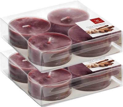 Trend Candles maxi geurtheelichtjes/waxinelichtjes - 8x - kaneel geur - 8 branduren - grote theelichtjes