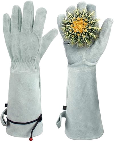 1 paar prikbestendige tuinhandschoenen - Lengte 42 cm - Handpalmbreedte 11,5 cm - Lange handschoenen - Unisex - Geschikt voor rozen, cactussen, agaven en hulst in tuinen, achtertuinen, op terrassen en bij landschapsarchitectuur.