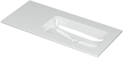INK Aspekt Wastafel Porselein Rechts Zonder Kraangat - 1000x450x15 mm - Glans Wit