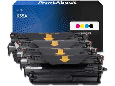 PrintAbout huismerk Toner 655A (CF450A) 4-kleuren Multipack Geschikt voor HP