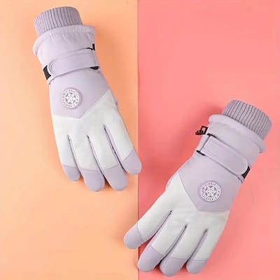 Bovista Skihandschoenen - Handschoenen Winter - Handschoenen - Ski Handschoenen - Waterdicht - Winddicht - Paars/Wit