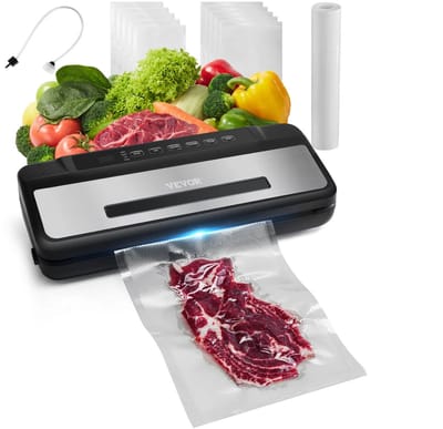 DIMICO - Vacuümmachines - Vacumeermachine 80 kPa 120W - 7-in-1 Vacuum Sealer voor Nat en Droog Voedsel met 10 Vacuümzakken