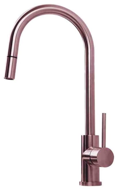 Lanesto Forte Eenhendelkeukenmengkraan Copper / koper met UP (Uittrekbare Perlator slang)