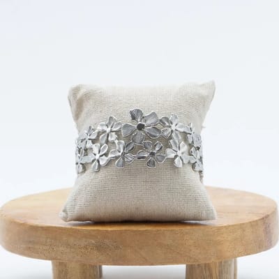 Bangle - Armband - Zilverkleurig - Bloem - Stainless Steel