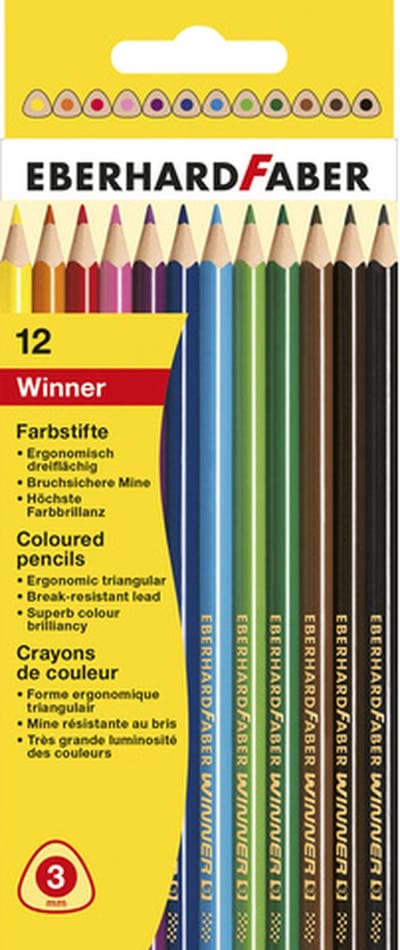 Eberhard Faber kleurpotloden - Winner - driekantig - 12 stuks - EF-511412