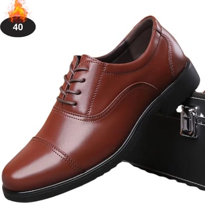 Livano Nette Schoenen Heren - Business Schoenen - Bruiloft - Kantoorschoenen - Met Veters - Donkerbruin - Maat 40