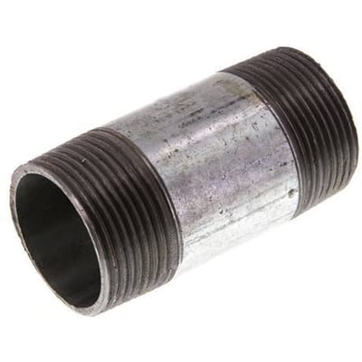 R 1 1/4'' Verzinkt Stalen Dubbele Pijpnippel 50 Bar DIN 2982 - 80mm [2 Stuks]