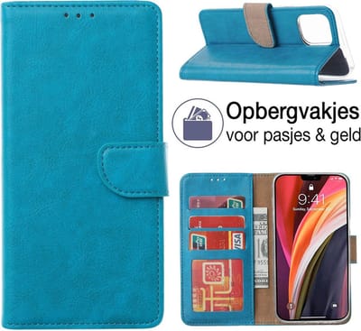 iPhone 12 / iPhone 12 PRO book case - portemonnee hoesje - wallet hoes met pasjes houder - BLAUW - EPICMOBILE
