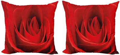 ABAKUHAUS Roze Kussenhoezen Set – 2x45x45 cm – Dubbelzijdig bedrukt – Microvezel – Zinnoberrood
