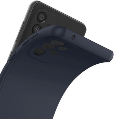 Jaym, Hoesje geschikt voor Samsung Galaxy A33 5G - Siliconen met Microvezel, Blauw