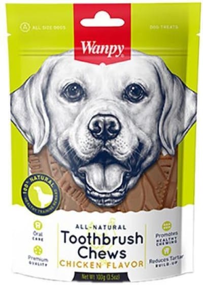 Wanpy - Tandenborstel kauwsnacks kipsmaak - hondensnack - 1x 100 gram