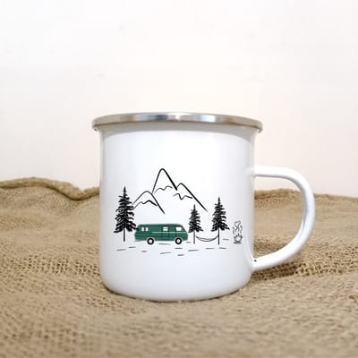 Beker - campingbeker - Airstream kleur - duurzaam - emaille beker – CamperHomie