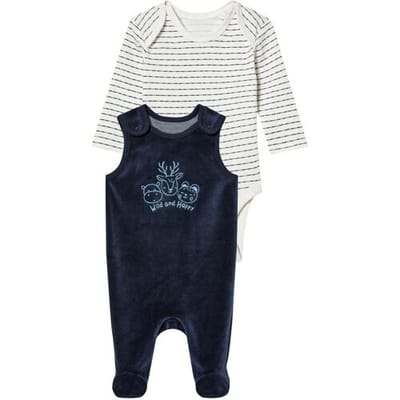 LUPILU Babyset 2-delig (strepen wit/marine, 74/80)