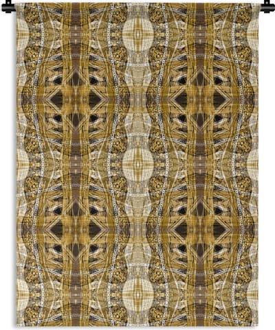 Wandkleed - Wanddoek - Goud - Afrika - Patronen - Dieren - 150x200 cm - Wandtapijt
