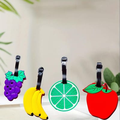 4 Stuks Fruit PVC Bagagelabels Voedsel Boarding Labels Bagagelabels Reiskoffer Identificatielabels