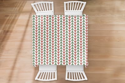 Kerst Tafelkleed - Kerstmis Decoratie - Tafellaken - Kerst - Patronen - Driehoek - 120x120 cm - Kerstmis Versiering - Tafeldecoratie Kerstmis - Kerstdecoratie tafel - Tafelversiering