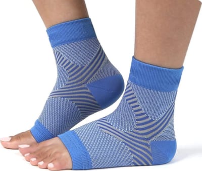 Hielbeschermers - Hiel sokken - Enkel sok - Enkel brace - Gelsok - Enkelsokken - Enkel ondersteuning brace - Blauw - 1set
