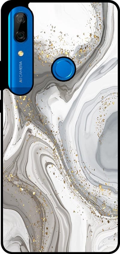 Smartphonica Telefoonhoesje Geschikt voor Huawei P Smart Z / Y9 Prime (2019) met marmer opdruk - TPU backcover case marble design - Zilver geschikt voor Huawei P Smart Z;Huawei Y9 Prime (2019)