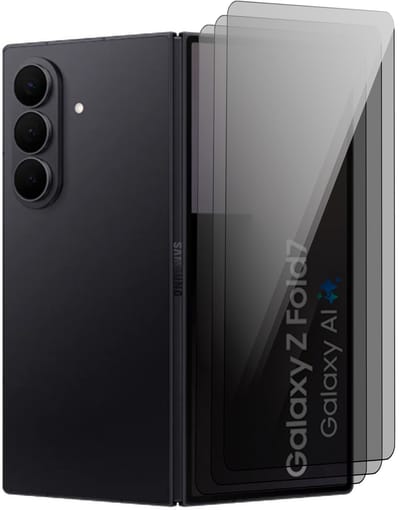 Privacy Screenprotector geschikt voor Samsung Galaxy Z Fold 7 - 3x Volledig Dekkend Glas Screen Protector