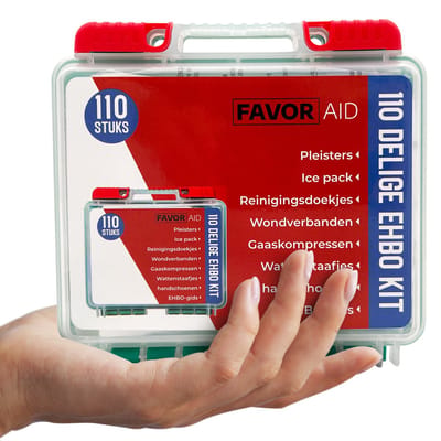 FavorAid 110-delige EHBO koffer - ehbo kit - verbanddoos - verband - pleisters - noodpakket