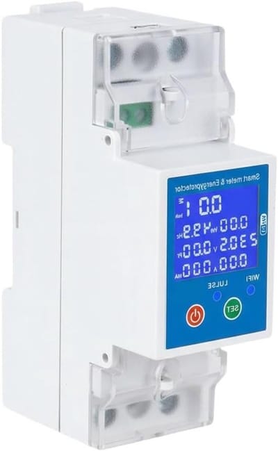 Slimme Stroomonderbreker - Lekstroom Schakelaar - Energie Monitoren - RS485 WiFi Controle - 80A - Grijs