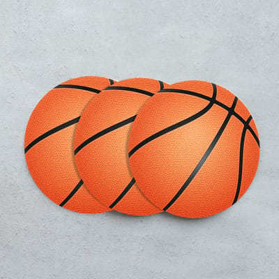 GR onderzetters voor glazen - Basketbal - Vinyl - 6st