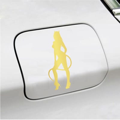 Bumpersticker - Vrouw Duivel - 7 X 16,5 - Goud