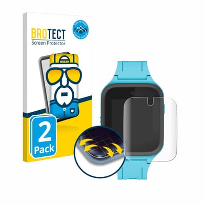 BROTECT - Screenprotector voor TCL Movetime FamilyWatch Kids MT40X - Folie Beschermfolie transparant volledig dekking - 2 Stuks