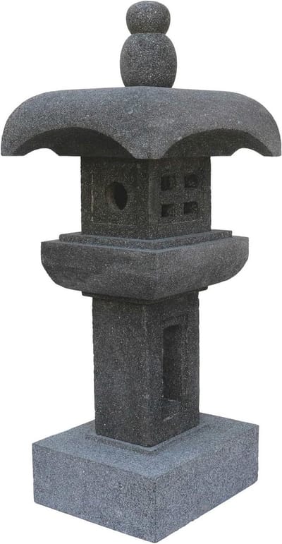 Japanse steenlantaarn - Tuindecoratie Aziatisch - Tuin sfeervol maken - Ambachtelijk vakmanschap - H 70 cm - Grijs