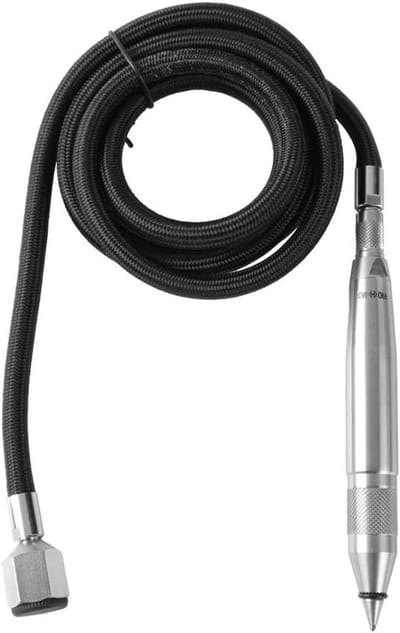 Pneumatische Graveerset - Graveerpen Air Pen - Materialen Markeren - Spuitlucht Aangedreven - 1 mm Diepte - Grijs