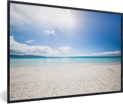 Fotolijst incl. Poster - Strand - Eiland - Zon - 120x80 cm - Posterlijst