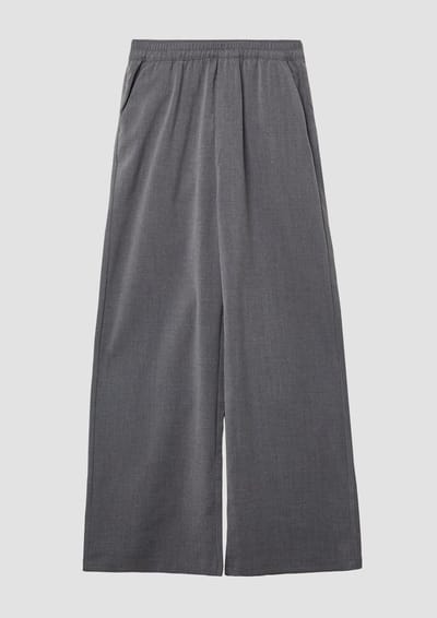 s.Oliver - female - Geweven broek met wijde pijpen en elastische tailleband