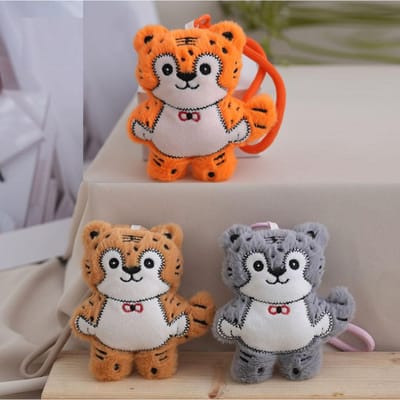 30 stuks/partij 10cm Schattig tijgertje pluche speelgoed tijger pop tasbedel sleutelhanger cadeaus