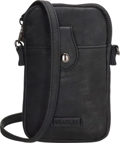Beagles Fontecada Telefoontasje Dames - Crossbodytas met verstelbare en afneembare schouderband - Schoudertas van Imitatieleder - Zwart