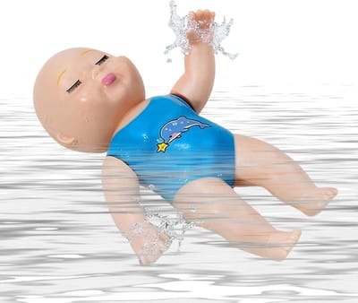 Badkamerpop - Waterspeelgoed - Badtijd plezier - Automatische beweging - 15 x 85 cm - Blauw