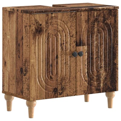 vidaXL - Wastafel - kabinet - voor - de - badkamer - ALKMAAR - Oud - hout