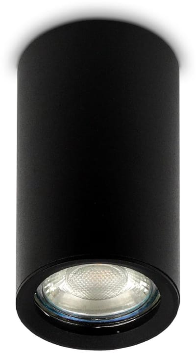 Kwazar Luminaire opbouwspot GU10 plafondspot 230V plafondlamp zwart rond Ø56mm x 100mm opbouwspot plafondlamp spot ROLLER.A