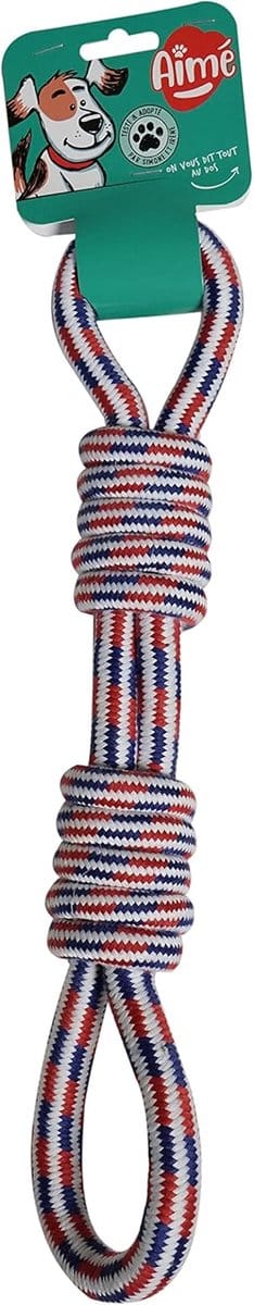 Sterk Hondenspeeltouw met Dubbele Knopen - 35 cm Trek- en Blijf Speeltuig